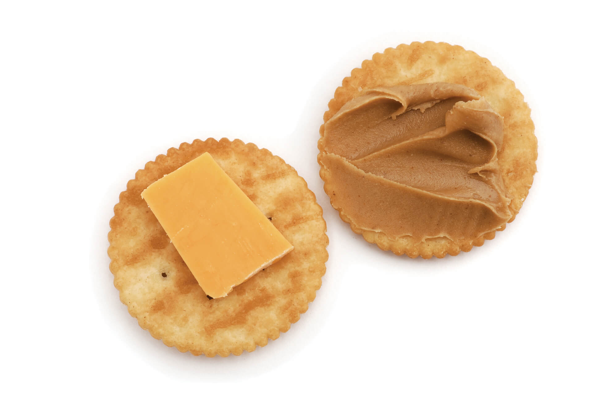 crackers with cheese and peanut butter