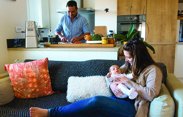 child playing withmom