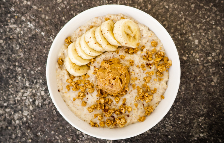 Peanut Butter and Mashed Fruit Oatmeal