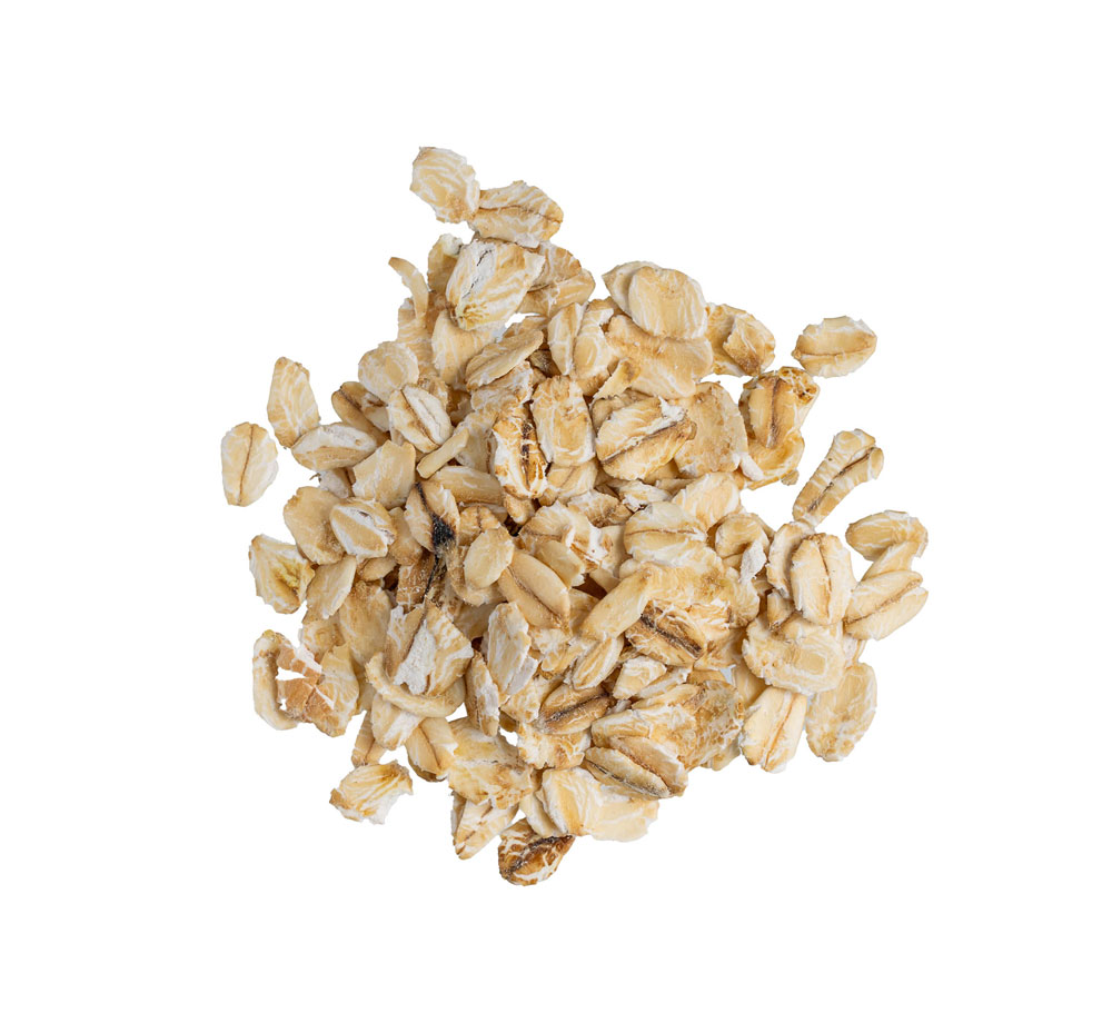 Rolled oats piled in a small heap
