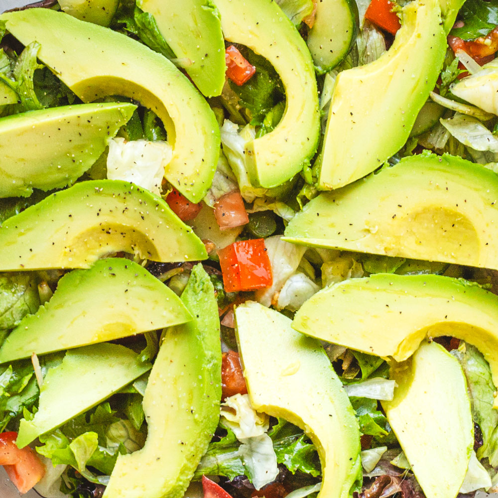 avocado mixed greens